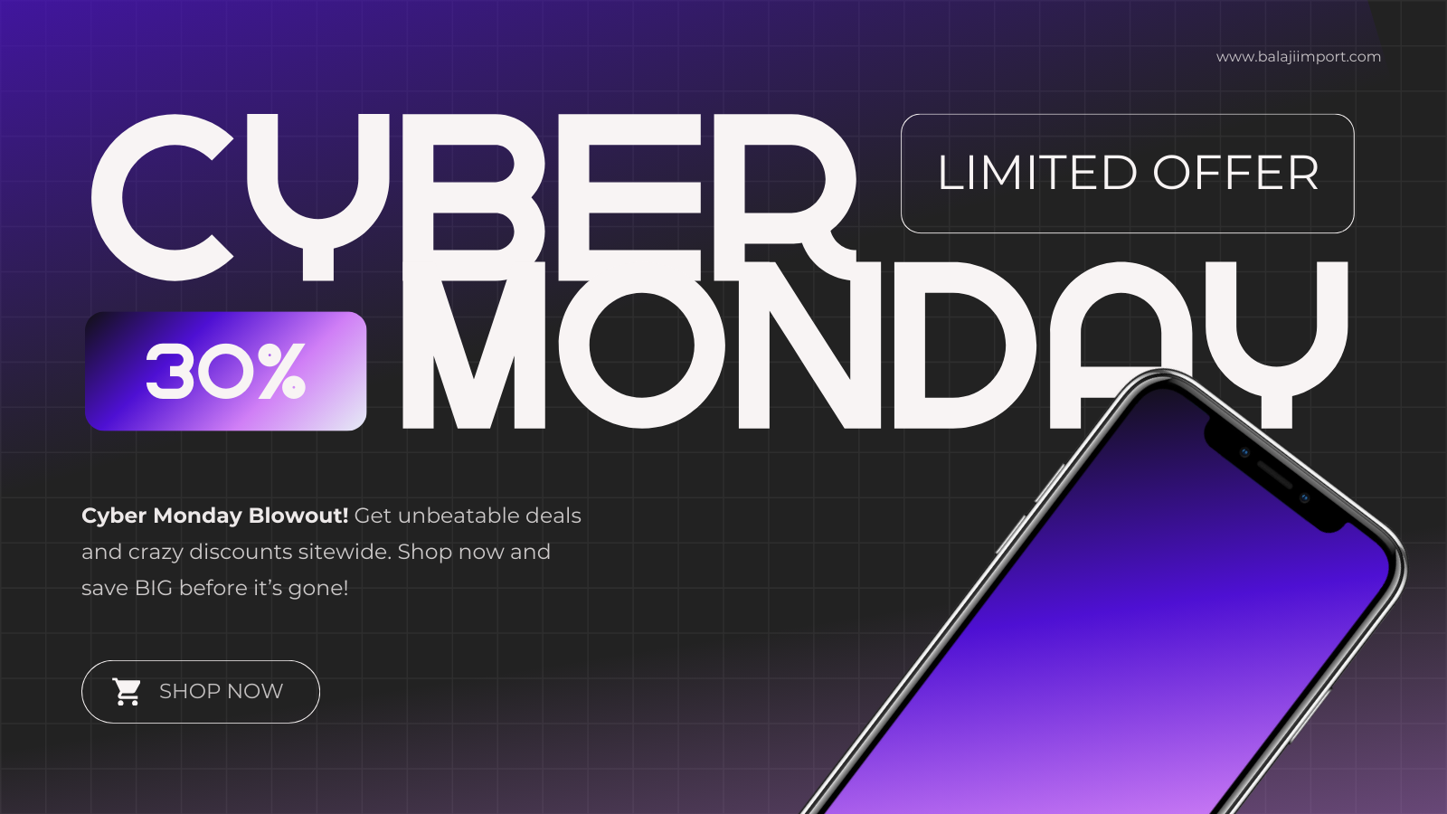 Purple Modern Cyber Monday Sale Twitter Post